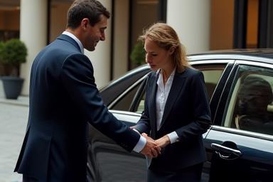 Chauffeur opening car door