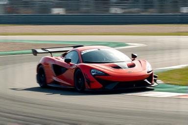 Sports car on a race track